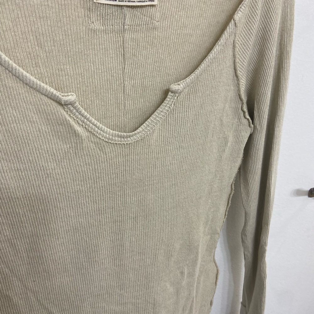 We The Free by Free People Beige Thermal Long Sleeve Top - Picture 7 of 7